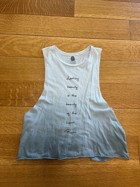 Slightly Buddha Women's Light grey Ombre Crop Tank Top - Inspirational Graphic